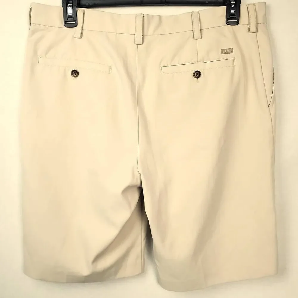 🔴IZOD Men's 36 khaki Polyester Shorts